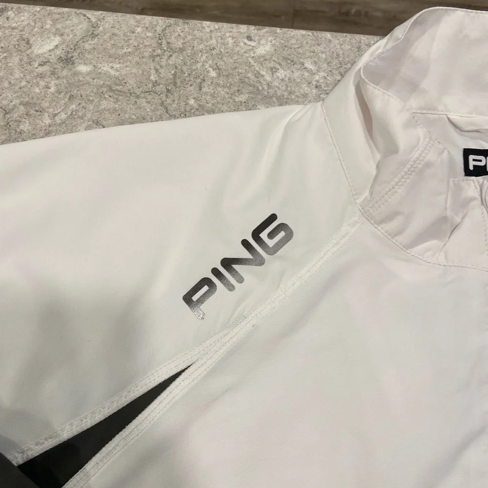 Ping Men's White and Gray 1/4 Zip Golf Windbreaker-Large - Picture 5 of 10